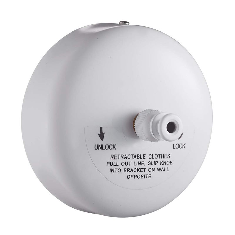 JOOM Retractable Clothesline Stainless Steel Heavy Duty 9Feet(MAX) for Hanging Drying in Bathroom Laundry Hotels, Chrome Finish,Round Style (White) - Image 1